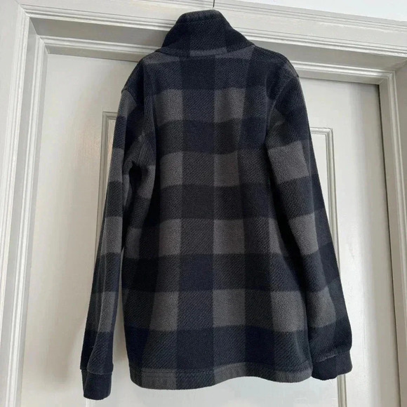 Kids Columbia black and gray check fleece size M - Picture 4 of 7